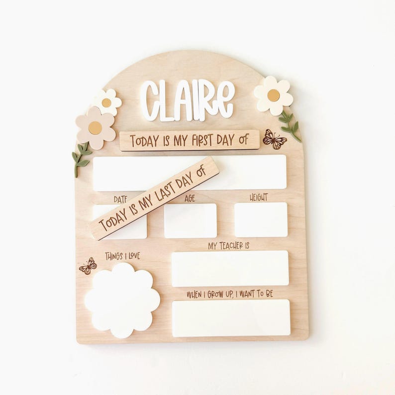 First Day of School Photo Prop Personalized Back to School Sign for Girls