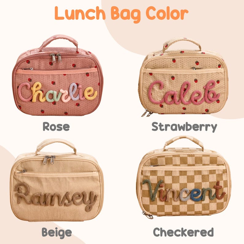 Handmade Kids Lunchbox Bag Toddler Backpack Back to School Gift for Children