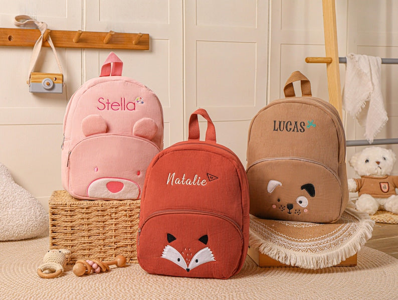 Embroidery Kids Backpack Personalized School Bag Back to School Gift for Toddlers