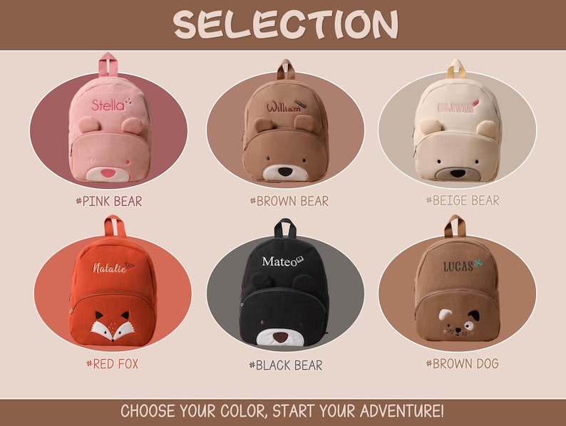 Embroidery Kids Backpack Personalized School Bag Back to School Gift for Toddlers