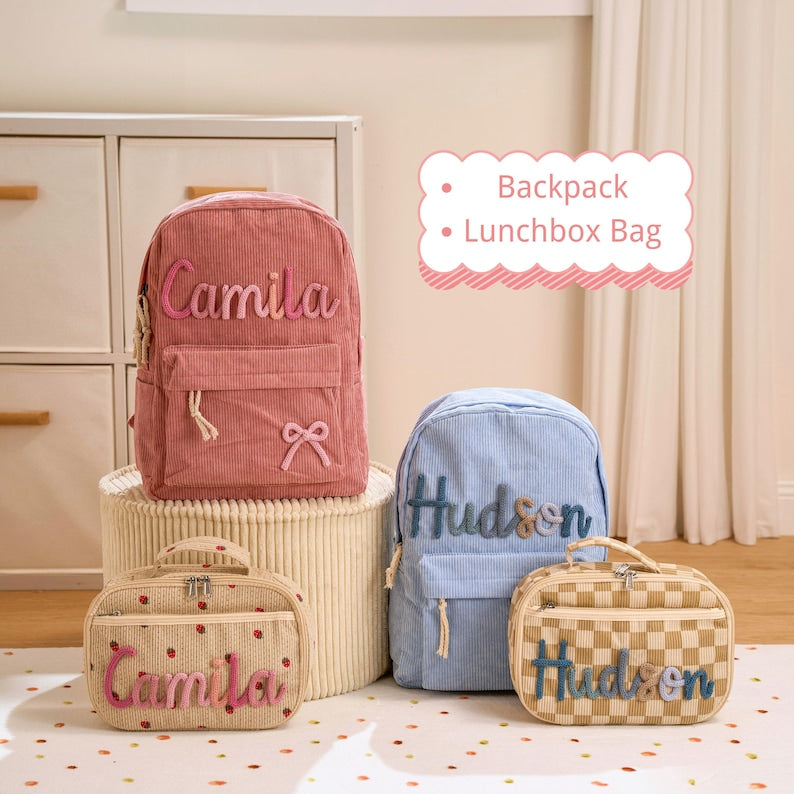 Personalized Kids Backpack Lunch Bag Back to School Gift for Toddlers and Kids