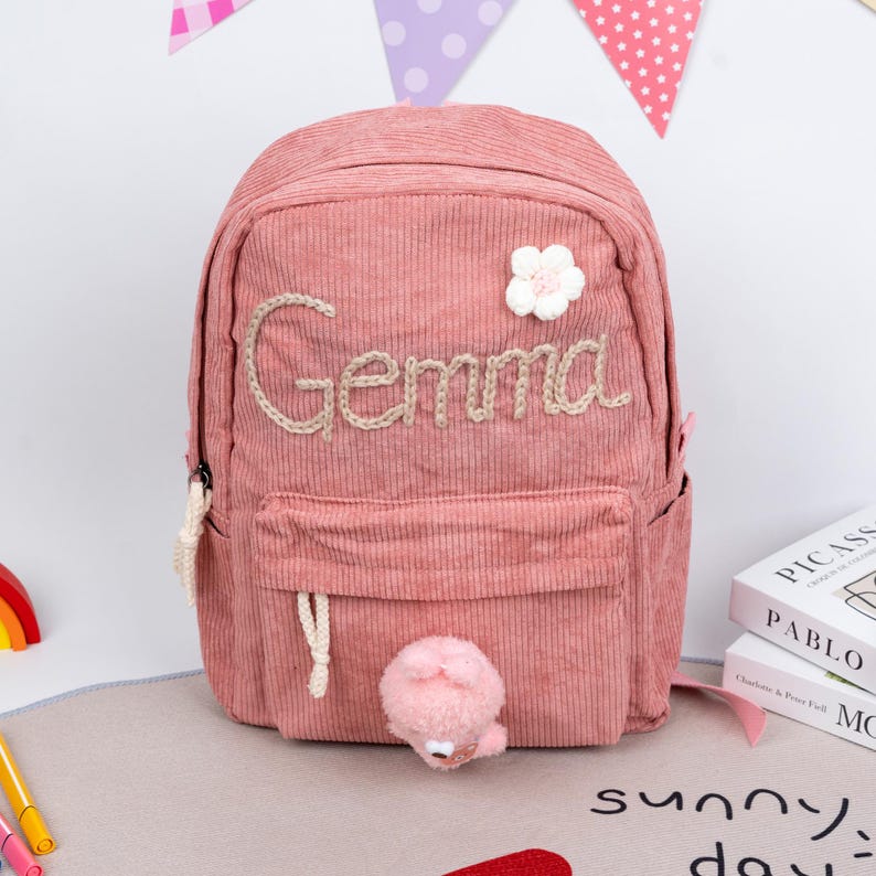Custom Kids Name Backpack Lunch Bag Back to School Gift for Kindergarten Kids