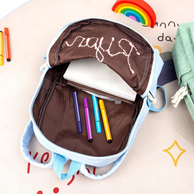 Custom Kids Name Backpack Lunch Bag Back to School Gift for Kindergarten Kids
