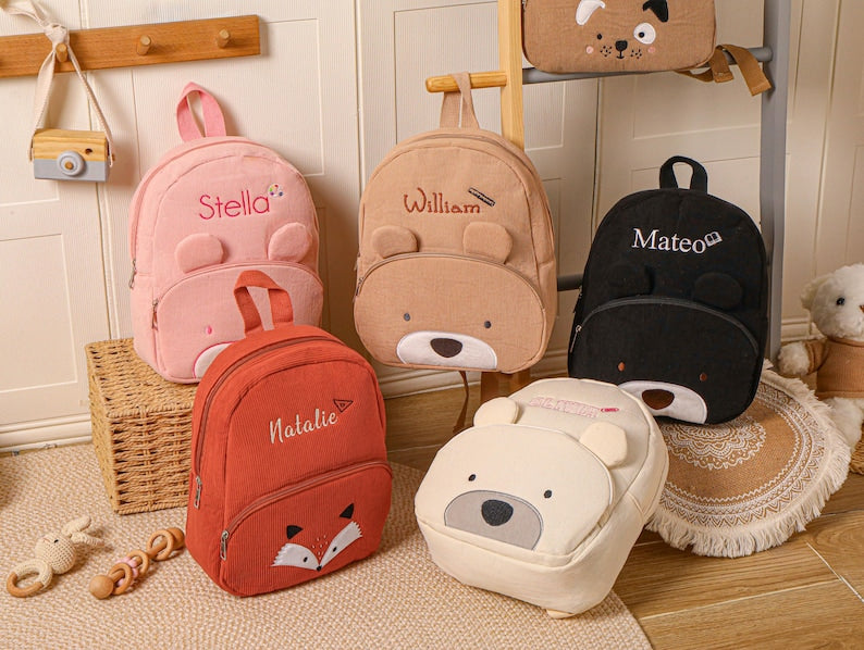 Embroidery Kids Backpack Personalized School Bag Back to School Gift for Toddlers