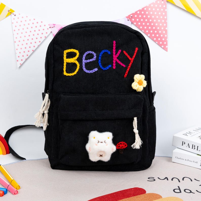 Custom Kids Name Backpack Lunch Bag Back to School Gift for Kindergarten Kids