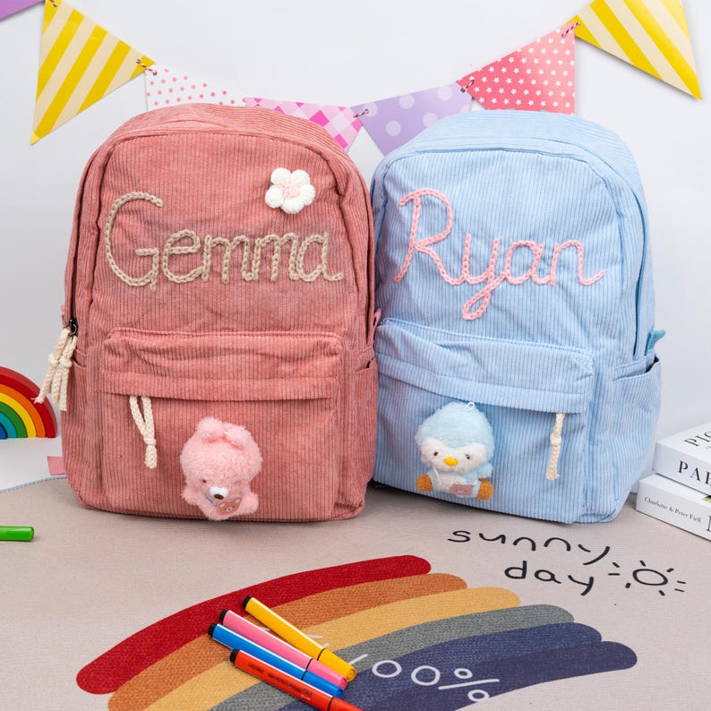 Custom Kids Name Backpack Lunch Bag Back to School Gift for Kindergarten Kids