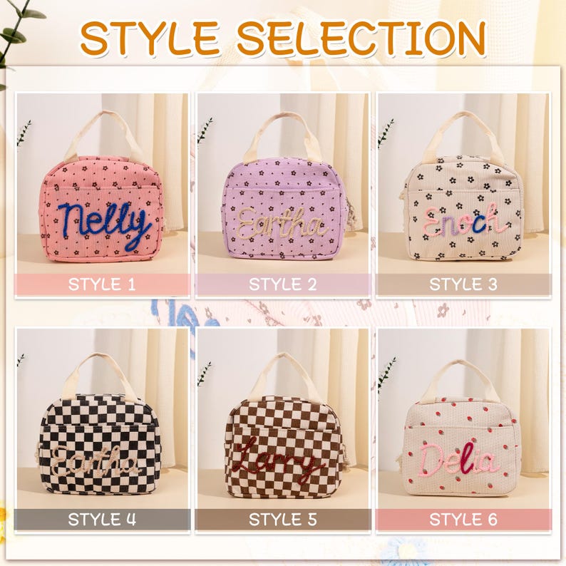 Kids Name Lunchbox Bag Personalized Backpack Back to School Gift for Children