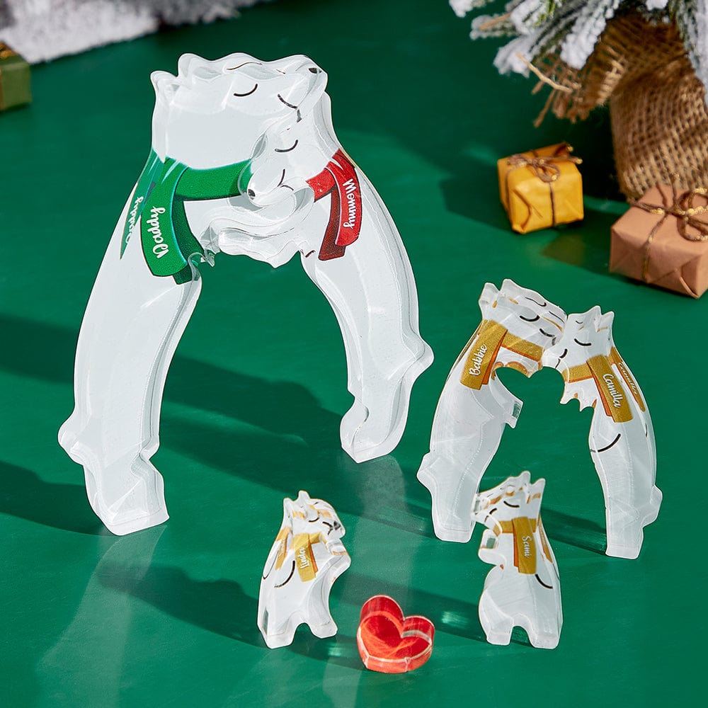 Wooden Bears Family Customized Names Puzzle Home Decor