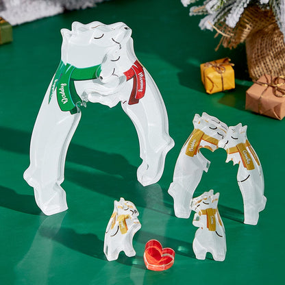 Wooden Bears Family Customized Names Puzzle Home Decor