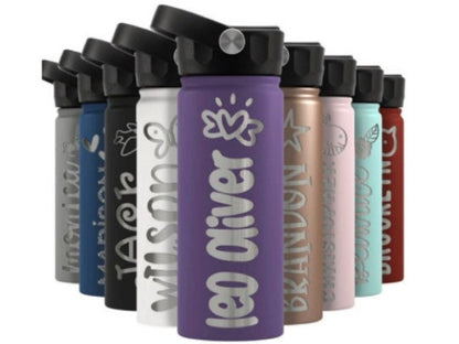 Custom Kids Water Bottle Back to School Gift with Engraved Name for Kids