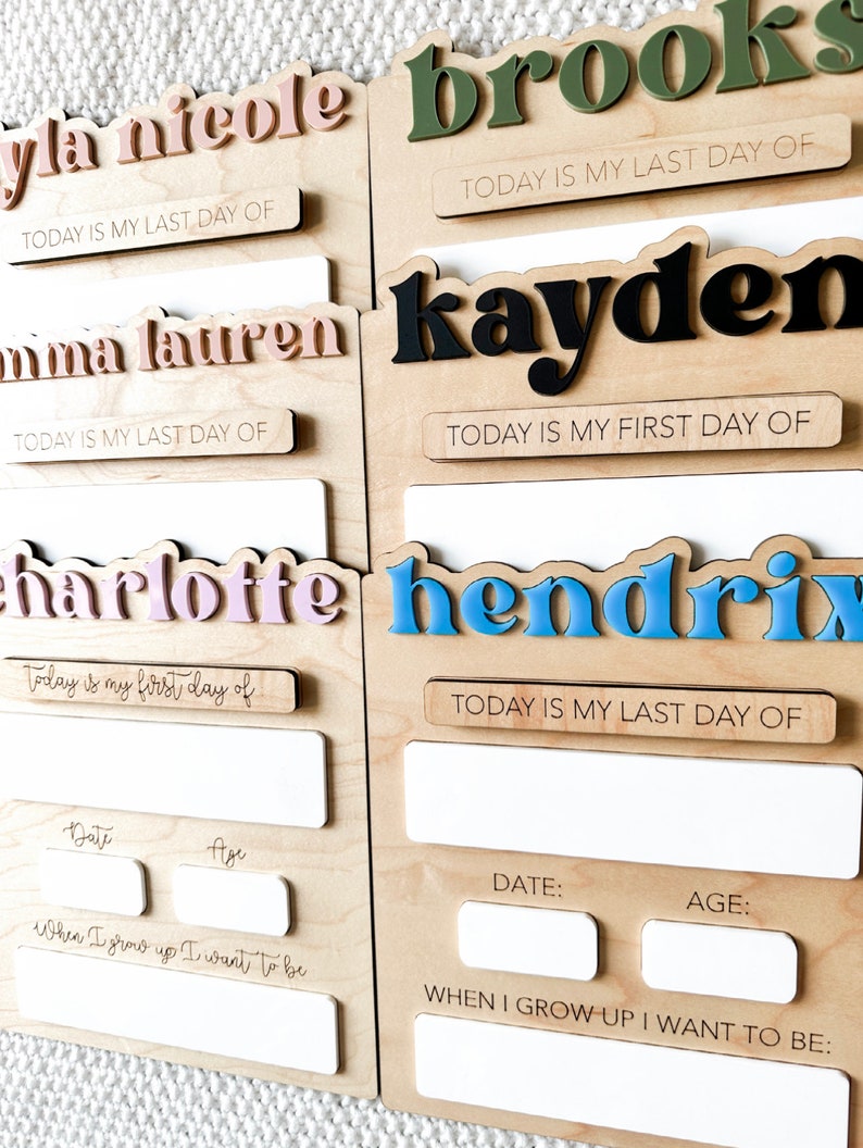 Back to School Photo Sign Custom First Day Last Day Memory Board