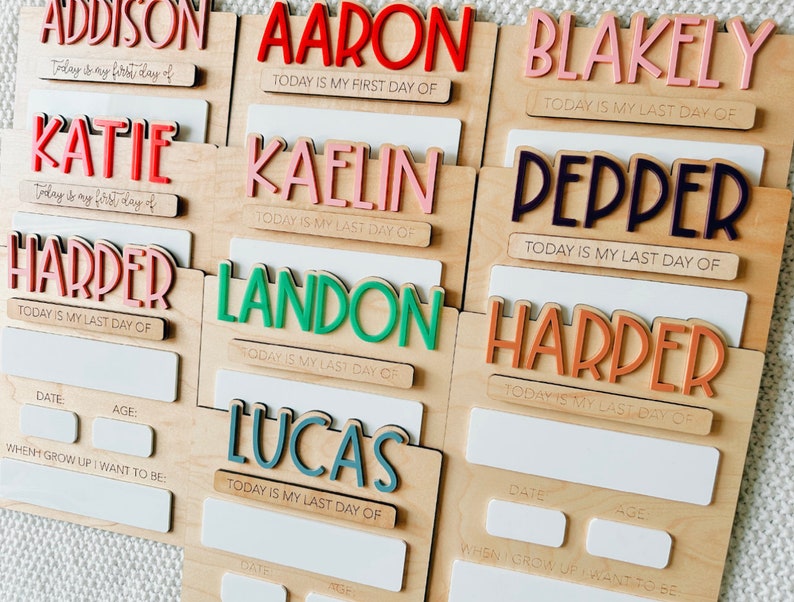 Back to School Photo Sign Custom First Day Last Day Memory Board