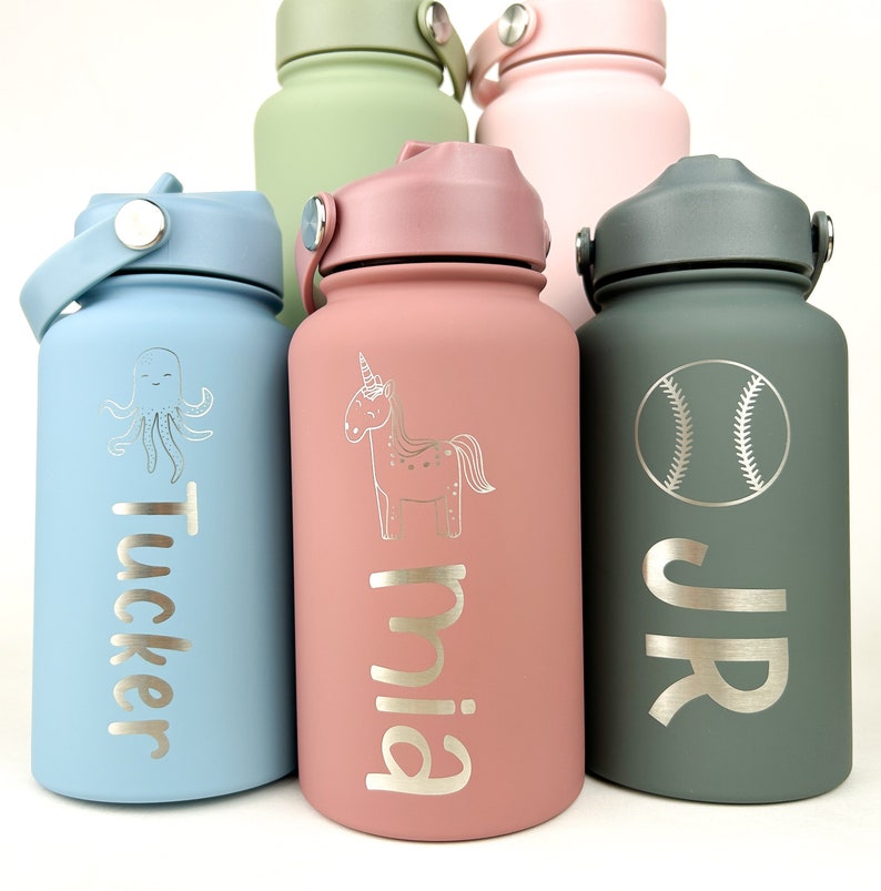 Kids Water Bottle with Name Personalized Tumbler Back to School Gift for Kids