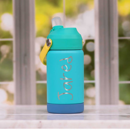 Personalized Kids Water Bottle with Straw Back to School Gift for School and Camp