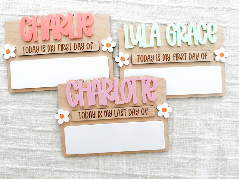 Back to School Photo Sign Custom First Day Last Day Memory Board