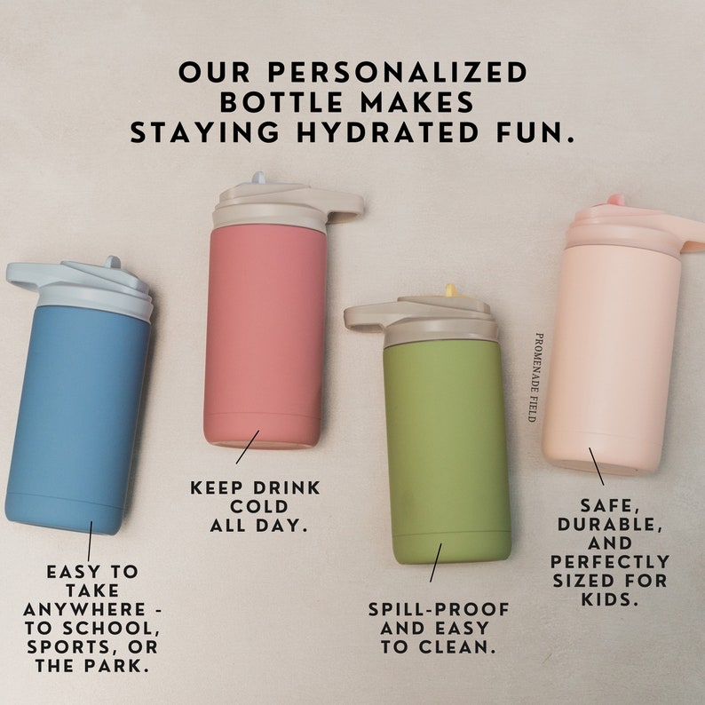 Custom Kids Water Bottle with Name Back to School Gift for Boys and Girls