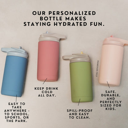 Custom Kids Water Bottle with Name Back to School Gift for Boys and Girls