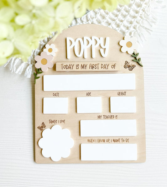 First Day of School Photo Prop Personalized Back to School Sign for Girls