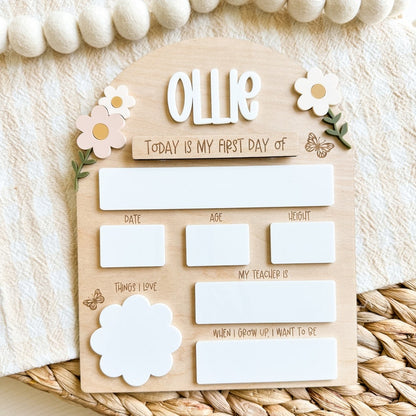 First Day of School Photo Prop Personalized Back to School Sign for Girls