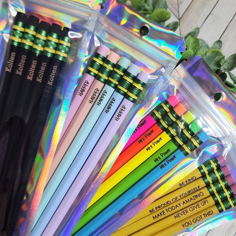 Custom Engraved Pencils Back to School Gift for Kids Teacher Appreciation