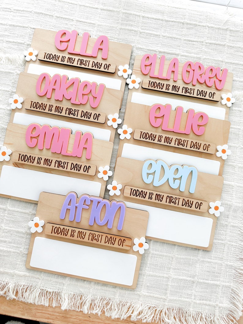 Back to School Photo Sign Custom First Day Last Day Memory Board