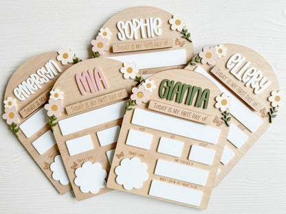 First Day of School Photo Prop Personalized Back to School Sign for Girls