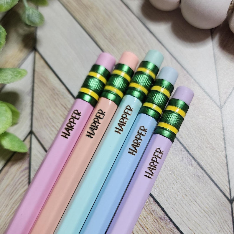 Custom Engraved Pencils Back to School Gift for Kids Teacher Appreciation