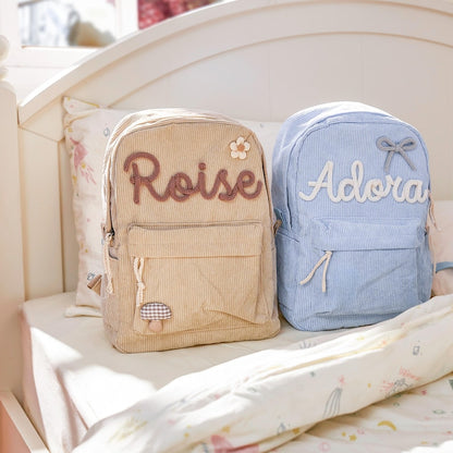 Custom Toddler Backpack Corduroy Bag Back to School Gift for Kids and Babies