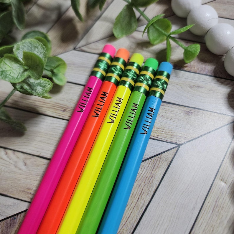 Custom Engraved Pencils Back to School Gift for Kids Teacher Appreciation