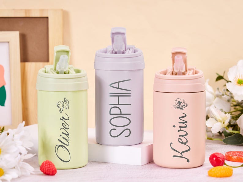 Personalized Water Bottle for Kids Birthday Gift Back to School Gift for Toddlers