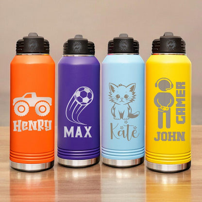 Personalized Kids Water Bottle Back to School Gift for Kids with School Name