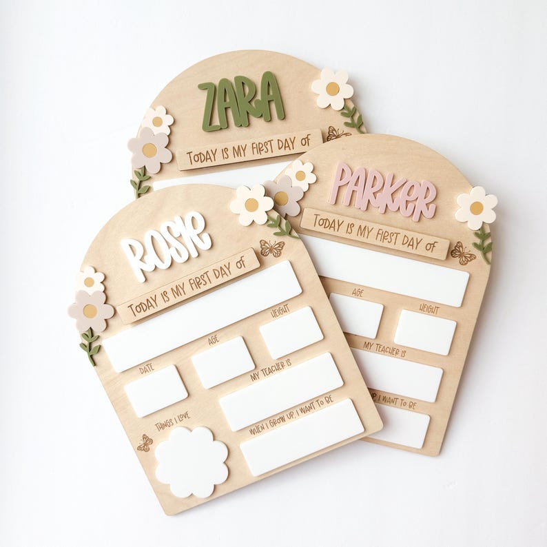 First Day of School Photo Prop Personalized Back to School Sign for Girls