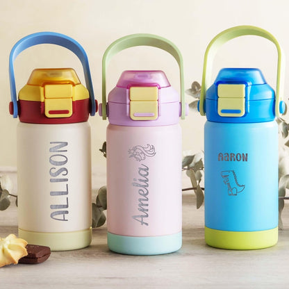Custom Kids Water Bottle Back to School Gift for Kids with Engraved Name