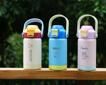 Custom Kids Water Bottle Back to School Gift for Kids with Engraved Name
