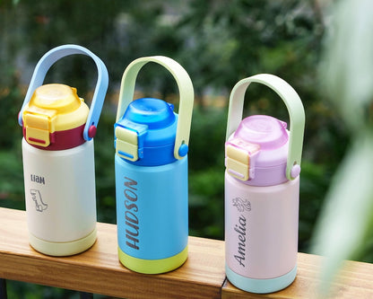 Custom Kids Water Bottle Back to School Gift for Kids with Engraved Name