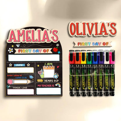 Custom First Day of School Sign 1st Day School Board Reusable Kindergarten Back to School