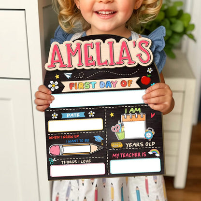 Custom First Day of School Sign 1st Day School Board Reusable Kindergarten Back to School
