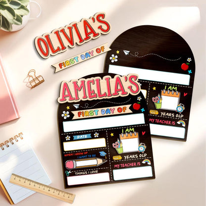 Custom First Day of School Sign 1st Day School Board Reusable Kindergarten Back to School