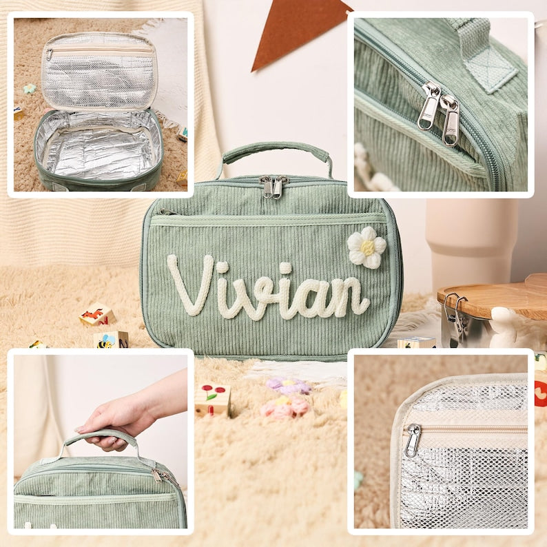 Custom Kids Name Lunch Bag Back to School Tote Backpack Gift for Toddlers