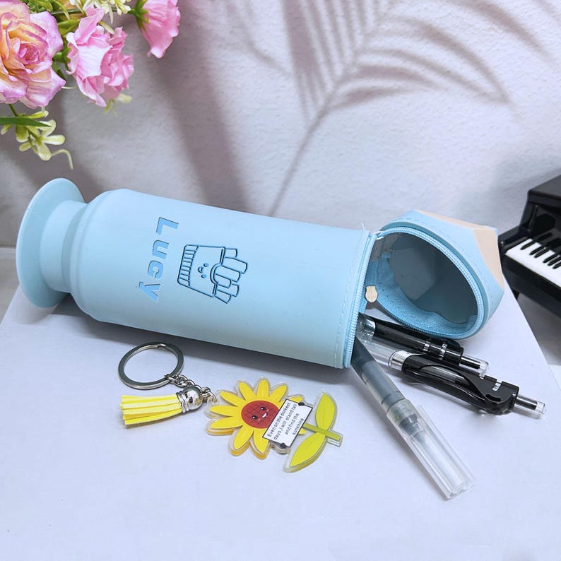 Soft Silicone Pencil Case Back to School Gift for Kids with Name Custom Bag