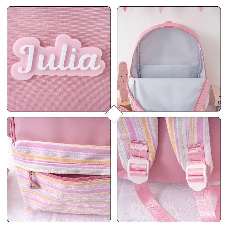 Personalized Kids Backpack Set Lunch Bag Pencil Case Gift for Girls Back to School