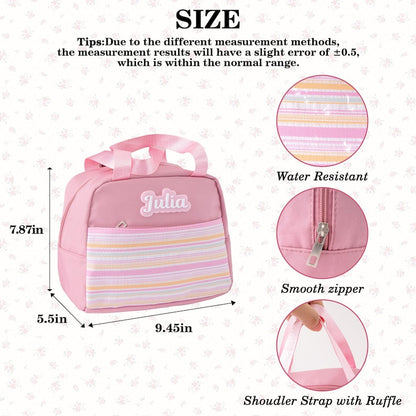 Personalized Kids Backpack Set Lunch Bag Pencil Case Gift for Girls Back to School