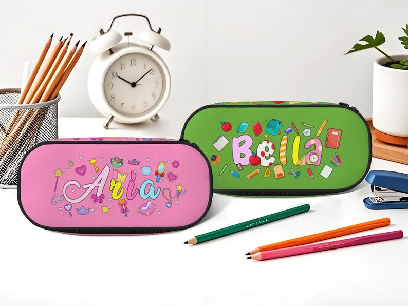 Personalized Zipper Pencil Case Back to School Gift for Kids with Storage