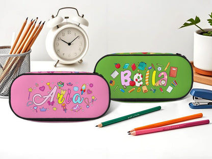 Personalized Zipper Pencil Case Back to School Gift for Kids with Storage