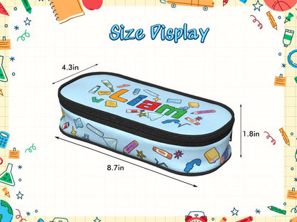 Personalized Zipper Pencil Case Back to School Gift for Kids with Storage