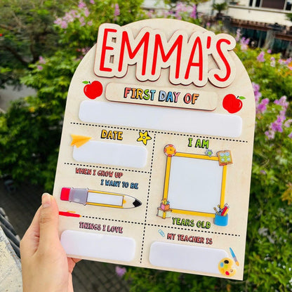 Custom First and Last Day School Sign Back to School Kindergarten Preschool Chalkboard with Name