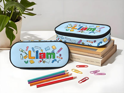 Personalized Zipper Pencil Case Back to School Gift for Kids with Storage