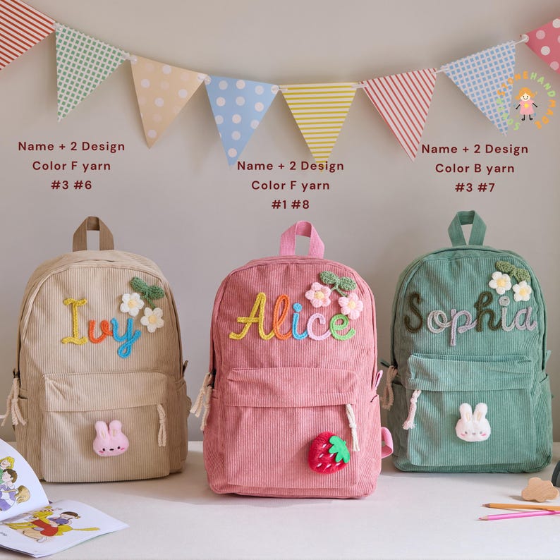 Custom Kids Backpack Preschool Bag Back to School Gift for Boys and Girls