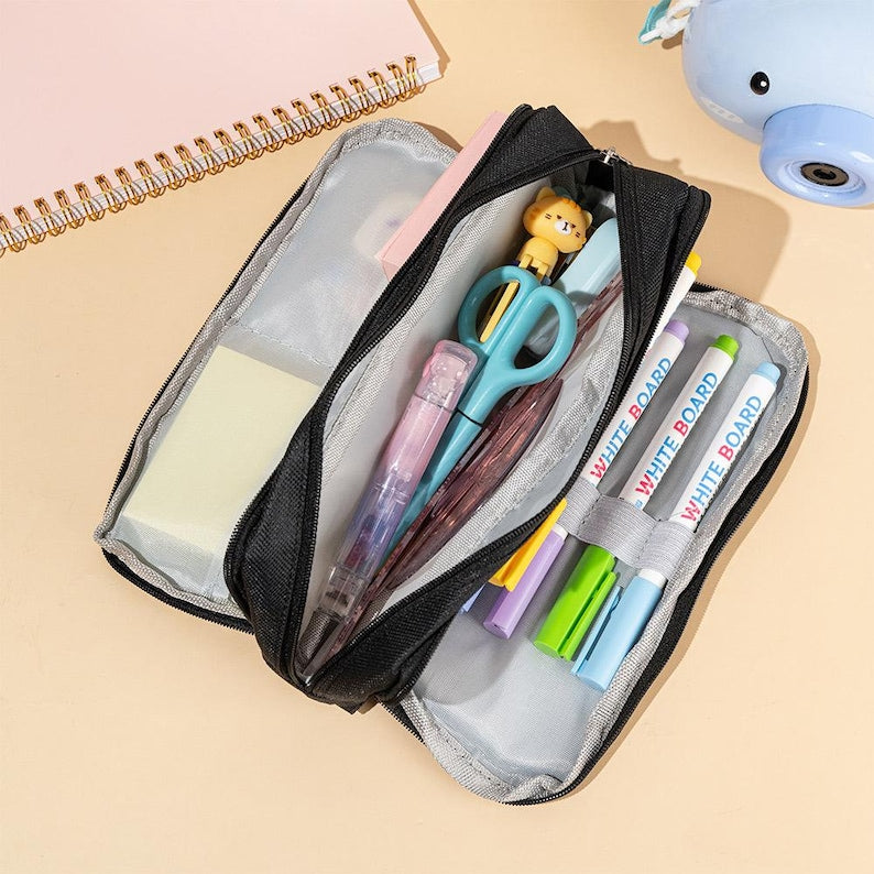 Large Capacity Pencil Case Back to School Gift for Kids with Name Storage