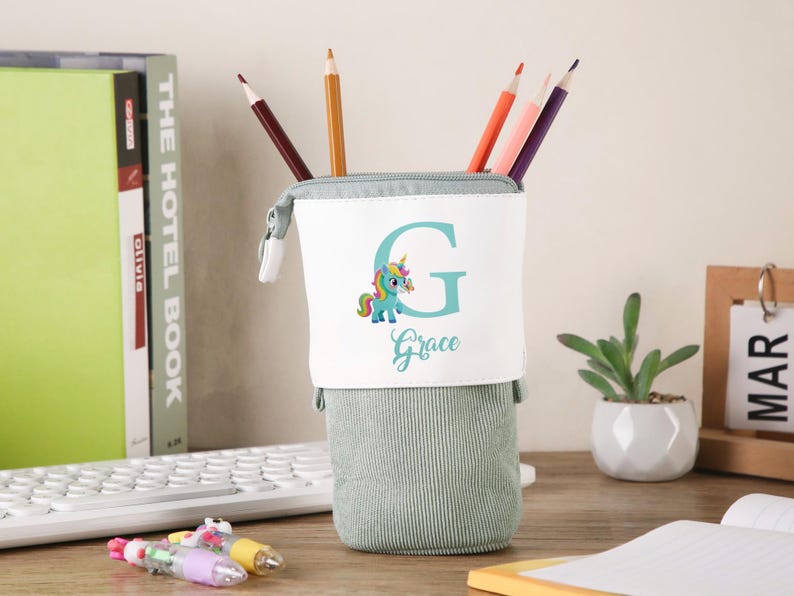 Pop Up Pencil Case for Kids Personalized Back to School Gift with Name Bag